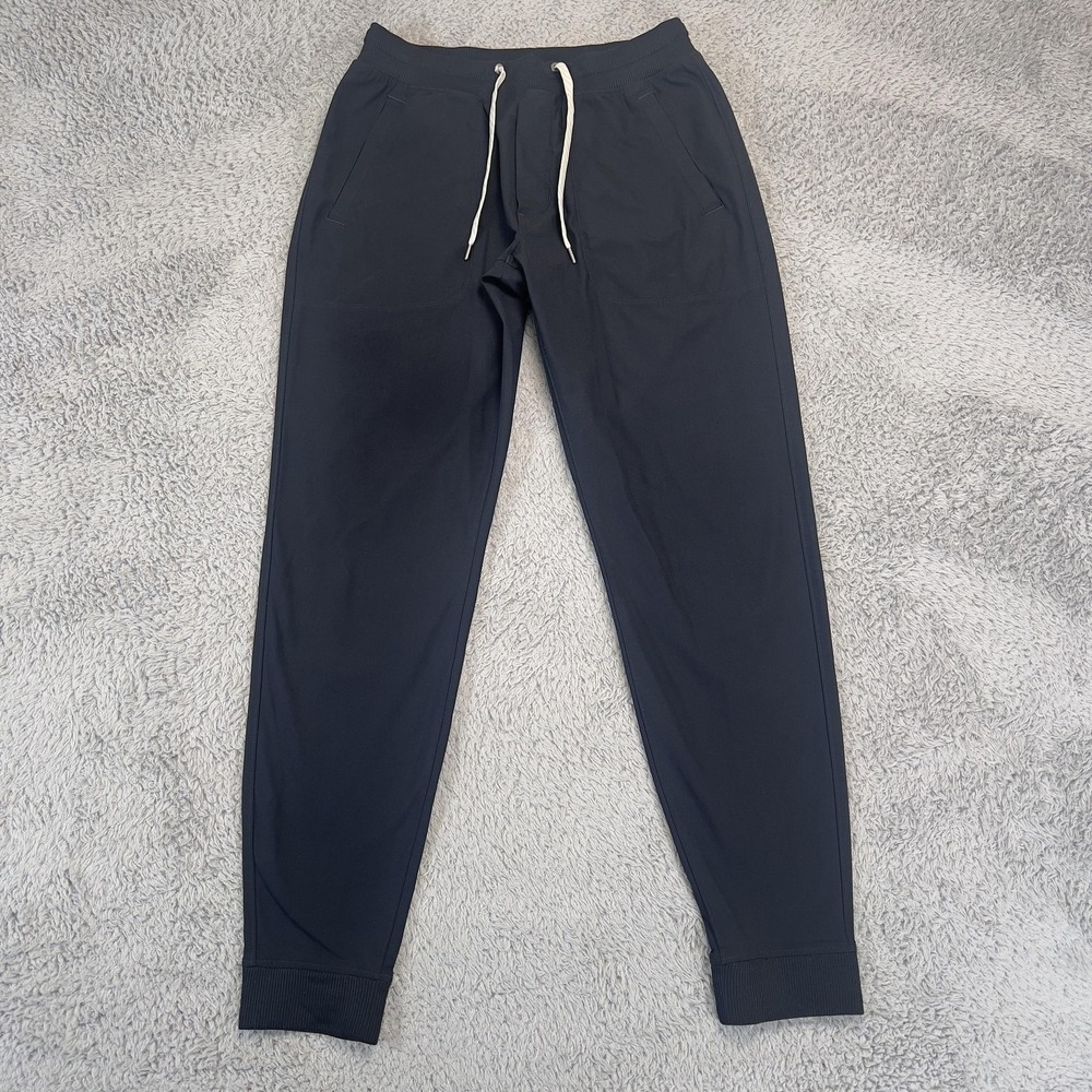 Vuori Meta Jogger Pants Men S Black Woven Elastic Waist Tapered Athletic Stretch